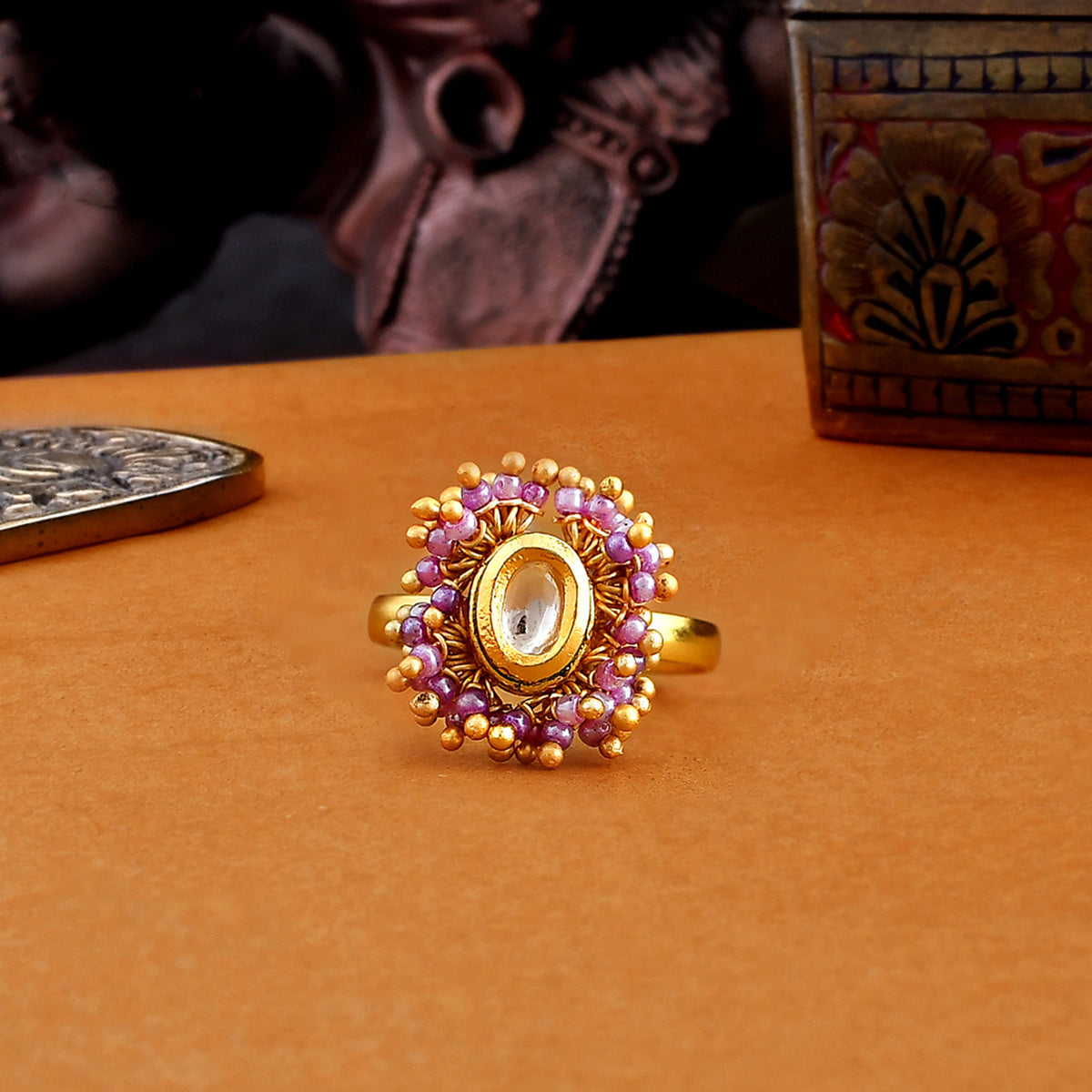 Ruhi Kundan Ring - Rajatamaya - Online Jewelry Store