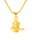 Sleek Gold Plated Shiv Ling Pendant